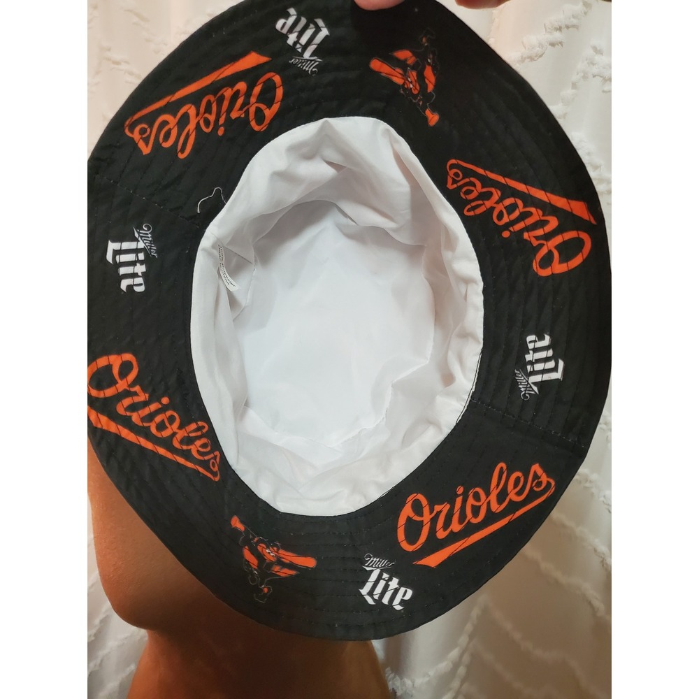 Baltimore Orioles Miller Lite Bucket Hat Black Orange Baseball - Picture 3 of 3